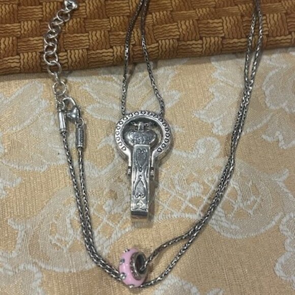 BRIGHTON Floating HEART Silver Lanyard/ID/Badge HOLDER NECKLACE - Picture 6 of 7